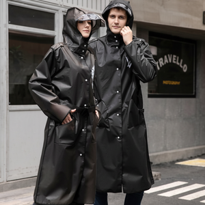 Giacca a vento impermeabile e antivento Unisex nera con ciondolo impermeabile-impermeabile - Product Image 1