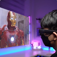 Kacamata Pintar AI AR Nirkabel dengan Kamera 16MP AIR3 dan Layar Micro-OLED 1080P dengan SDK Terbuka untuk Bermain Game atau Menonton Video