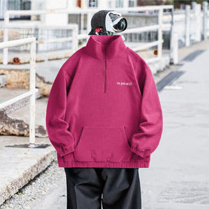 Sweat-shirts pour hommes, coupe régulière, à capuche, avec poche kangourou, haute qualité, prix bas, 100% coton, fermeture éclair 1/4, sweat-shirt thermique - Product Image 3