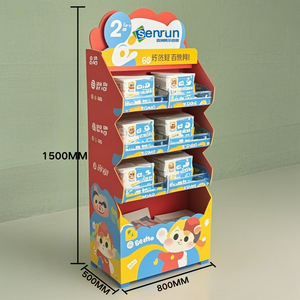 Estante de exhibición minorista de cartón de papel corrugado plegable portátil soporte de promoción de tienda - Product Image 4