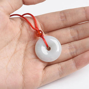 Pendentif en jadéite naturelle du Myanmar, motif Ping An, pour hommes et femmes, vente en gros de jade, design original PAK09 - Product Image 4