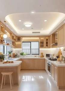 ตู้ครัวไม้เนื้อแข็งดีไซน์หรูเรียบง่ายทันสมัยพร้อมประกอบ - Product Image 2