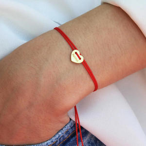 Jietao Tùy Chỉnh Thép Không Gỉ Đồ Trang Sức Độc Đáo Hình Trái Tim Khắc Mama Có Thể Điều Chỉnh Đôi Dây Màu Đỏ Chuỗi Vòng Đeo Tay Quyến Rũ - Product Image 3