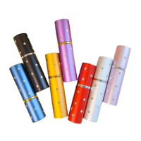 Flacon pulvérisateur de parfum en aluminium haut de gamme 5ml 10ml, atomiseur de voyage cylindrique minimaliste avec accents en strass, couleur et logo personnalisables