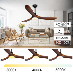 52 "BLDC 3CCT LED 6 velocidades Aspas de madera <span class=keywords><strong>Ventilador</strong></span> de <span class=keywords><strong>techo</strong></span> eléctrico decorativo con luz con control remoto - Product Image 2