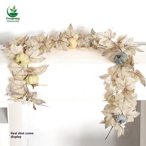 Nuevas hojas decorativas de arce simuladas, Festival de cosecha de ratán, adornos de calabaza, vides enrolladas para el hogar, flores decorativas, plantas - Product Image 2