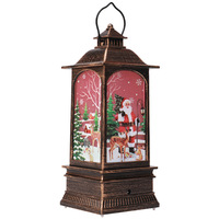 Lanterne musicale de Noël avec lumière de bougie électronique LED, cadeau de Noël souvenir, lampe décorative de bureau à domicile