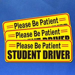 Reusable Reflective Magnetic Student Driver Magnet Car Signs for The Novice or Beginner Bumper Sticker