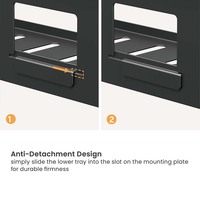 CC11-13-1 Panier de rangement en fil d'acier grand format pour gestion des câbles sous le bureau, fixation par vis, pour bureau et maison