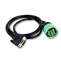 Cable ELD de Alta Calidad Tipo 2 Verde J1939 de 9 Pines Macho a RS232 DB9 VGA D-SUB de 9 Pines Hembra para Dispositivo ELD de Gestión de Flotas