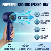 Ventilateur portable mini léger rechargeable par USB avec écran LED 100 vitesses 3000 mAh OEM pour le bureau et les voyages