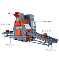 Machine de recyclage de câbles écologique LX-400A Lansing, granulateur de cuivre de type sec, capacité d'entrée 250 kg/h, pour usine de recyclage des métaux
