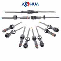 AOHUA 2 3 4 5Pin M12 sur-moulage mâle femelle en plastique PVC connecteur IP65 pour système d'éclairage à bande Led