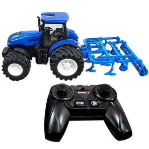 RC Truck Farm Tractor Remote Control Trailer Dump/Rake High Simulation Construction Vehicle Children Toys Hobby