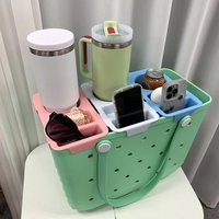 Sac de plage en EVA grande capacité avec insert organisateur, 4 porte-gobelets, séparateur de rangement personnalisé anti-sable, portable pour le camping