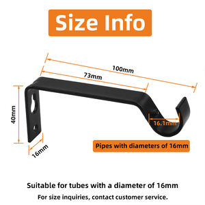 Supporto per <span class=keywords><strong>Asta</strong></span> Tenda in Metallo Minimalista Moderno Sumi, Accessori Decorativi per Finestre, Supporto a Parete per <span class=keywords><strong>Asta</strong></span> Tenda di Alta Qualità - Product Image 2