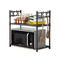 Étagère de cuisine en métal extensible robuste, style moderne, support de four à micro-ondes réglable et rétractable avec rangement domestique