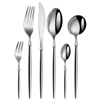 Ensemble de couverts de table en acier inoxydable, poli de qualité supérieure, à long manche, réutilisables, pour l'hôtellerie, les dîners, les fêtes et les repas à domicile