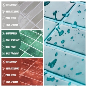Azulejos de Pared 3D Autoadhesivos de PU con Recubrimiento de Goteo, Estilo Vintage, Tipo Metro, 290x230mm, para Salpicaderos de Cocina, Venta al por Mayor, Personalizados, OEM, ODM, MOQ Bajo - Product Image 2