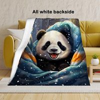 Couverture Panda Mignonne, Couverture Animale Adorable pour l'Hiver pour Enfants et Adultes, Polaire Légère pour Canapé, Lit