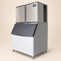 Machine à glaçons commerciale haute capacité avec une capacité de 200 kg et un stockage de 120 kg de glace, équipement de fabrication de glace certifié CE.