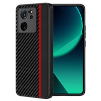 Casing ponsel pola kulit serat karbon ramping untuk XIAOMi 13T untuk MI 13T Pro casing penutup belakang