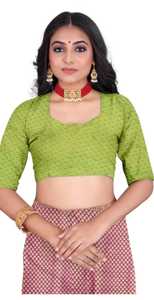 Sari en soie vert et violet avec broderie Zari dorée, tenue de mariage indienne traditionnelle pour femme, longueur au sol, coupe classique - Product Image 2