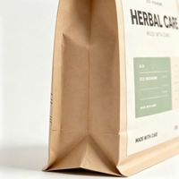 Sac en papier kraft personnalisé imprimé, pochette résistante à l'humidité avec fermeture éclair pour thé, noix, collations, aliments