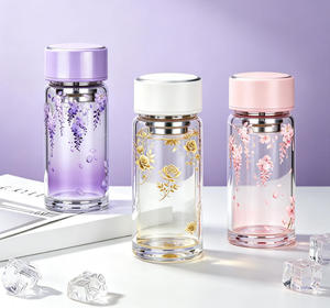 Bottiglia d'Acqua in Vetro Piccola Daisy 220ml, Tazza in Vetro Borosilicato per <span class=keywords><strong>Caffè</strong></span> - Product Image 2