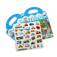 Stylo parlant pour livre d'autocollants réutilisable en silicone/PET, étanche, écologique, avec design de dessin animé et impression découpée, idéal pour la promotion et le bureau