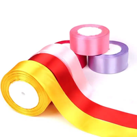 Ruban en satin double face en polyester de 38 mm pour la décoration, la fleuriculture et le bricolage