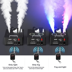 Nouvelle unité d'effets professionnelle pour lieux de spectacle, générateur de brouillard au sol à LED RGB 3-en-1 2000W haute puissance, équipement de scène pour clubs et soirées, rig à fumée à double tuyau - Product Image 6