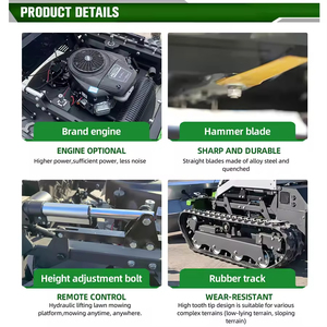 free shipping CE 900mm industrial mower crawler remote control 608cc engine EPA grass cutter slope machine - Product Image 6