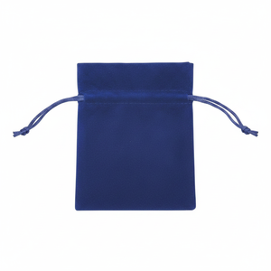 Sacchetto Blu in Doppio Velluto 110X140 MM, Materiale Scamosciato Riutilizzabile per Gioielli, Collane, Artigianato, Regali, Promozioni, Stampa Logo - Product Image 2