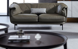 Sofá de cuero italiano de gama alta, sofá de cuero decoro, sofá reclinable de cuero - Product Image 3