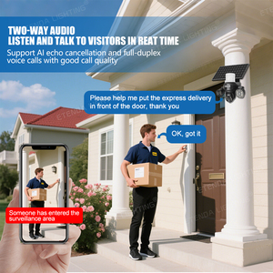 6MP năng lượng mặt trời tường máy ảnh với wifi 4 gam Sim ba ống kính năng lượng mặt trời RGB <span class=keywords><strong>Camera</strong></span> an ninh Hệ thống giám sát với phát hiện chuyển động báo động - Product Image 5