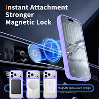 Coque de téléphone portable souple violette de qualité supérieure pour iPhone 18 17 16 Pro Max, étui hybride rigide PC TPU anti-jaunissement transparent magnétique
