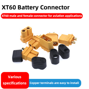 Ensemble de connecteurs de <span class=keywords><strong>batterie</strong></span> Premium Power XT60 avec contacts plaqués or en laiton, boîtier PA, 30A, 500V DC, modèles RC - Product Image 2
