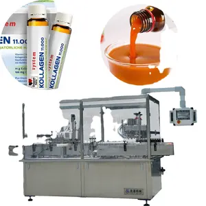 Línea de producción de Llenado de líquidos automática de alta velocidad Bebidas de colágeno 25ml 30ml Máquina de llenado de líquidos orales