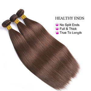 Ciocche di <span class=keywords><strong>Capelli</strong></span> Umani Lisci Marroni # Extensioni di <span class=keywords><strong>Capelli</strong></span> Umani Vergini Lisci in 4 Colori, 1 Fascio di <span class=keywords><strong>Capelli</strong></span> Remy Marrone <span class=keywords><strong>Cioccolato</strong></span> - Product Image 3