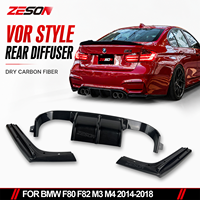 Diffuseur arrière en fibre de carbone sèche de style V pour BMW M3 M4 F80 F82 F83 2014-2018