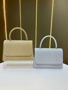 Bolsos de mano elegantes con diamantes para mujer, bolso plisado de lujo para mujer, bolsos de noche de lujo, bolso de gran capacidad, bolsos de hombro para mujer - Product Image 3