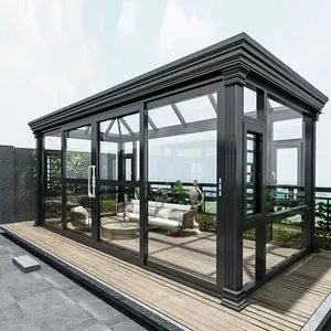 Professional Supplier's Four Seasons Modern Design Customized Solarium <strong>Window</strong> Frame Aluminium Glass Sunroom Slant Roof <strong>Molding</strong> - Product Image 5