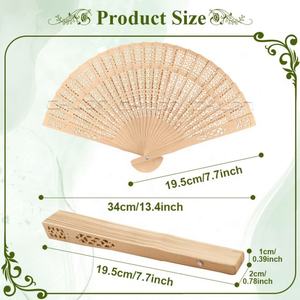Éventail à main pliant en bois de santal Éventail de mariage personnel ajouré peint - Product Image 3