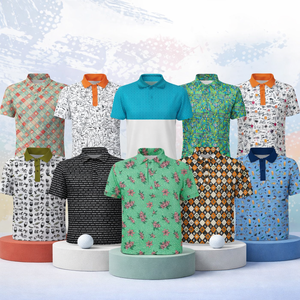 Chemises de golf de performance sportive en sublimation, 92% polyester, 8% élasthanne, logo personnalisé, design gratuit - Product Image 1