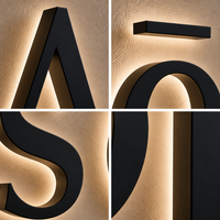 Enseigne personnalisée en acier inoxydable et acrylique avec logo rétroéclairé LED 3D, à fixer au mur pour les magasins de détail en extérieur