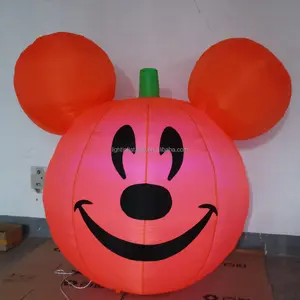 Citrouille gonflable de dessin animé d'halloween, citrouille géante personnalisée gonflable avec lumière LED pour les vacances L455