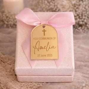Plaque nominative en acrylique gravée au laser personnalisée, logo, étiquette de bijoux DIY, souvenir personnalisé pour cérémonie de mariage - Product Image 1