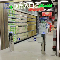 Barrière pivotante en acier AKT323B, prix d'usine, avec télécommande infrarouge, sécurité automatique pour supermarché