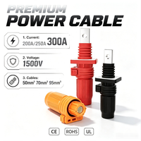 Connecteur de stockage d'énergie à courant élevé IP67 1500V DC 200A-300A, borne de batterie droite, fiche et prise pour systèmes solaires ESS & BESS